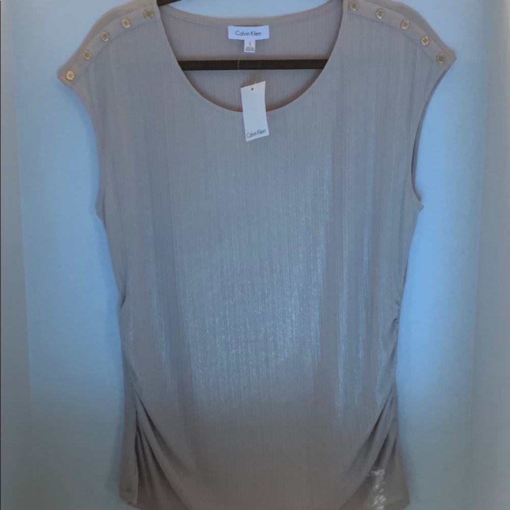 NWT Calvin Klein top gold shimmer large